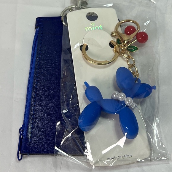 Id Card Holder Wristlet With Balloon Dog Charm Purse - Picture 3 of 6